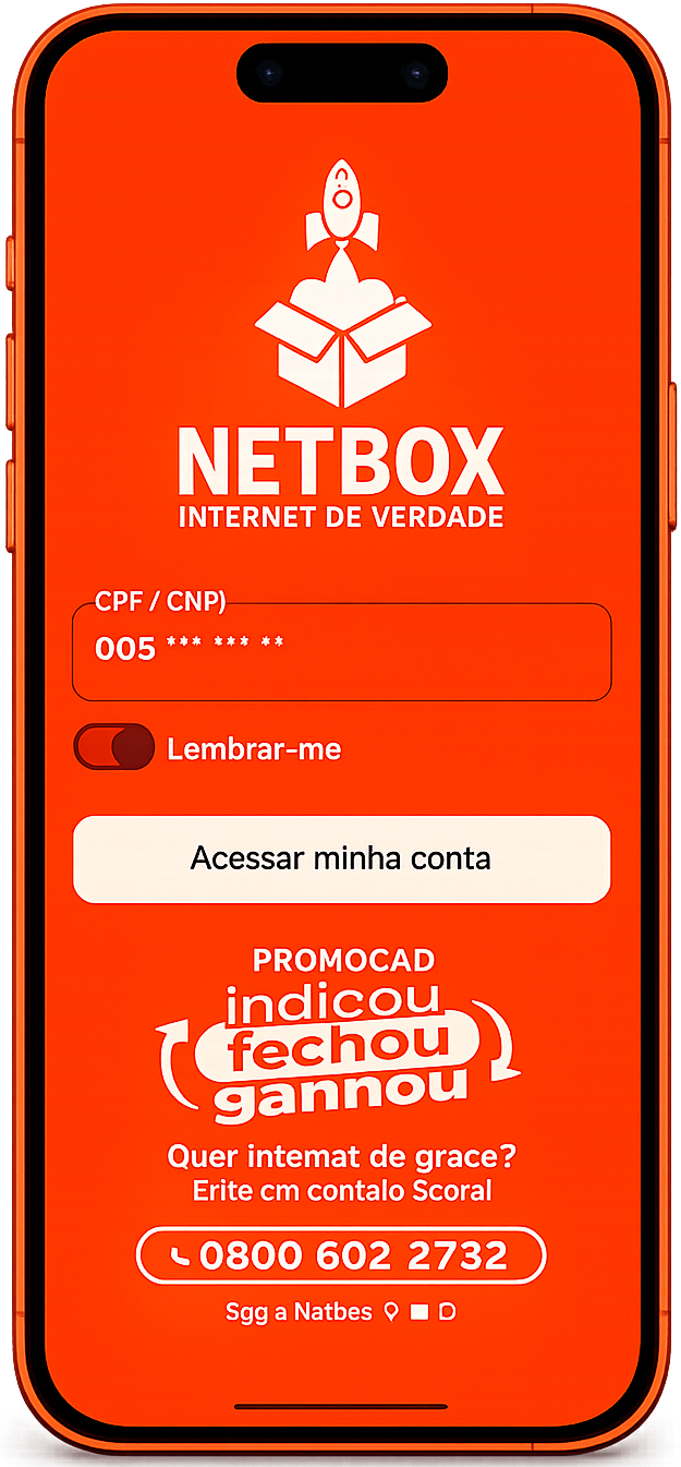 Tela do aplicativo Netbox 1